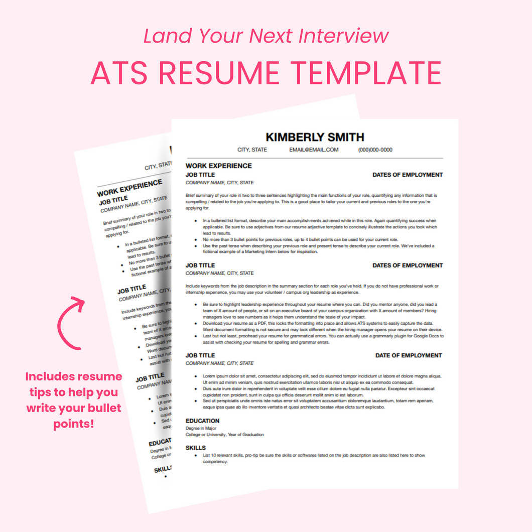 ATS Optimized Resume Template